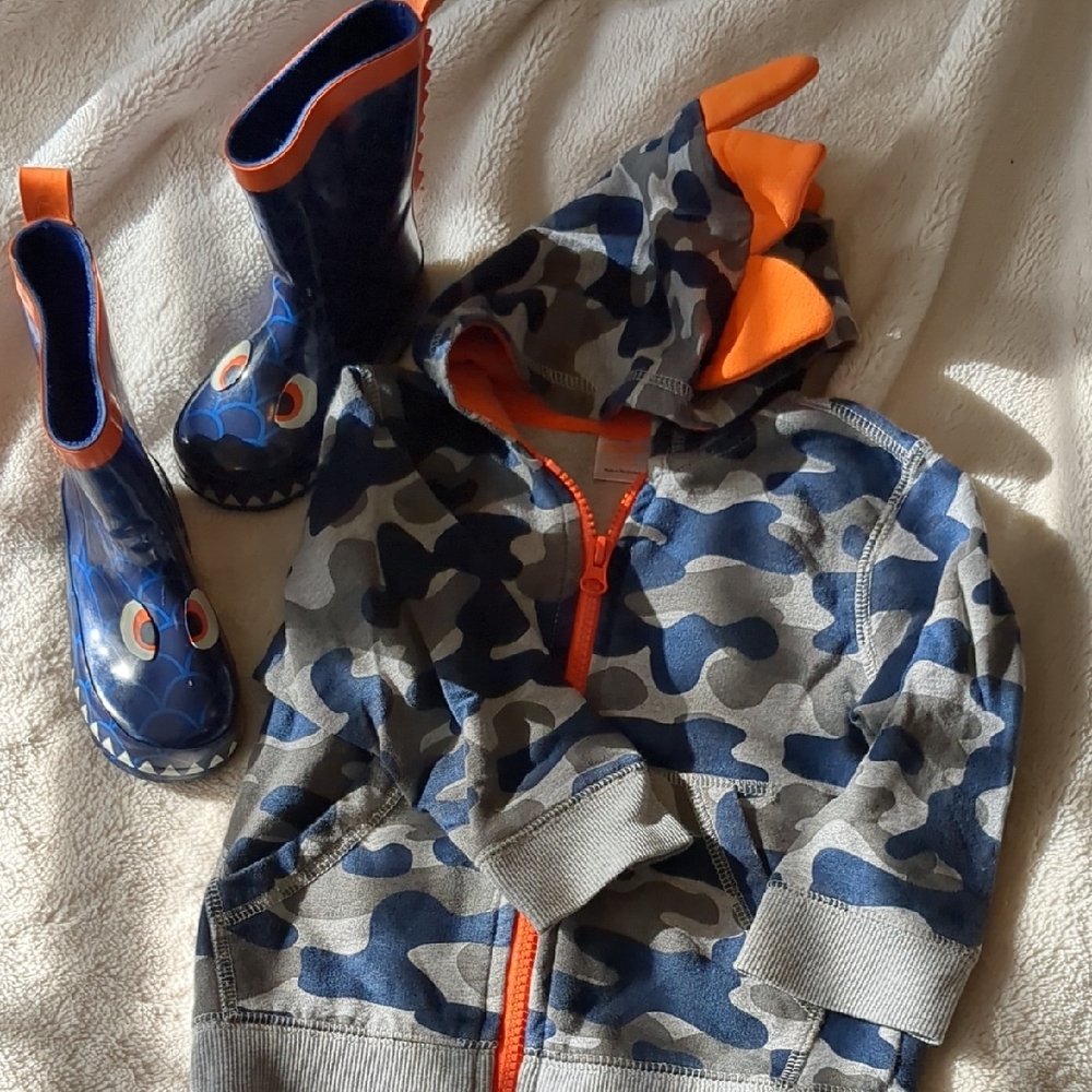 Gymboree Blue and Orange Zip-Up Hoodie